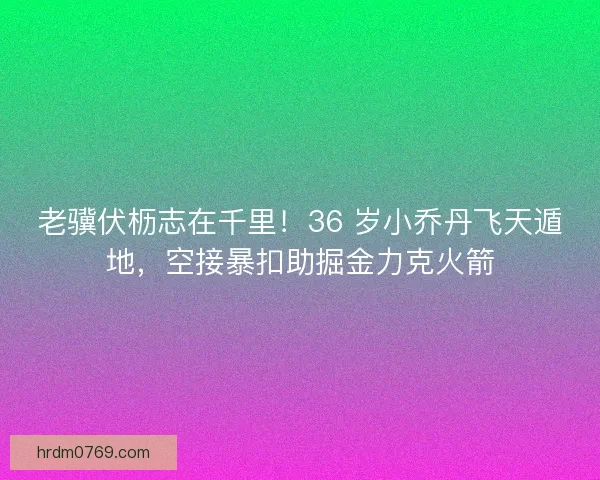 老骥伏枥志在千里！36 岁小乔丹飞天遁地，空接暴扣助掘金力克火箭